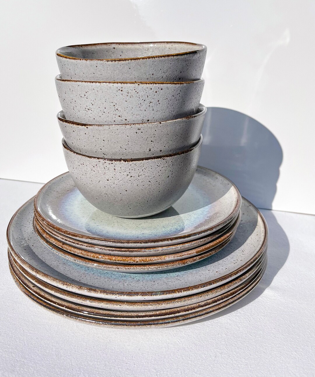 Adelia 24-delig porseleinen servies voor 6 personen, goud/vierk - Netherlands