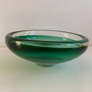 Green bowl in glass, vintage