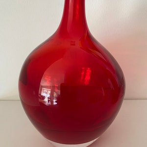 Red vase in glass, vintage