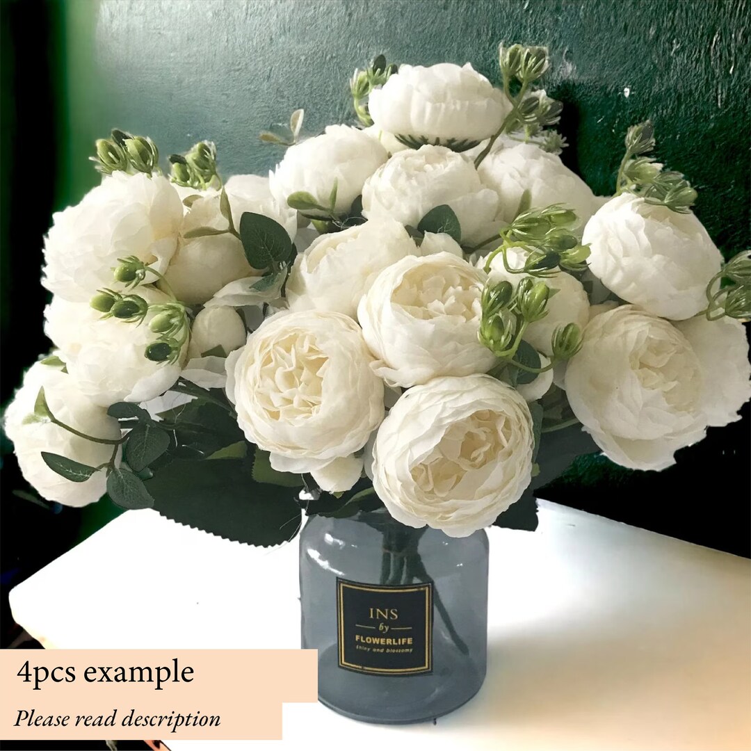 12 Fiori Artificiali Di Gelsomino - Bouchet 75cm Per Decorazione Casa, Matrimoni O Ufficio - Foto 2