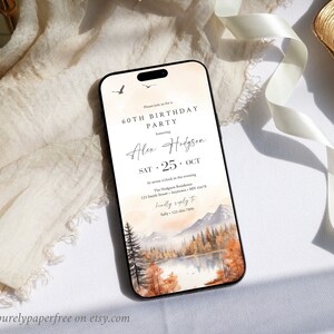 Fall Woodland Birthday Invitation for a Phone