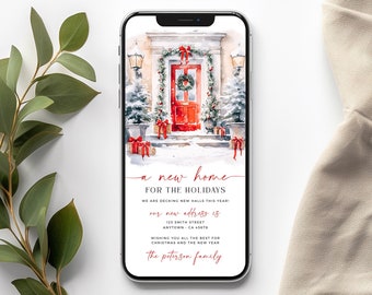 Digital New Home for the Holidays Template, Moving Announcement Christmas Card, New Address Ecard, C11