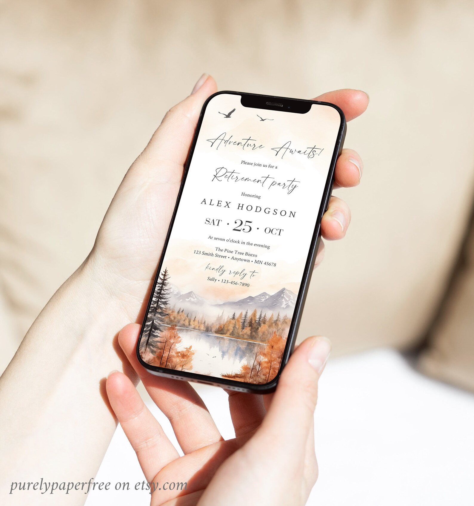 Fall Woodland Retirement Party Invitation Template, Digital Retirement ...