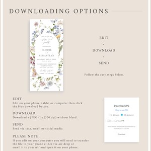 Electronic Engagement Party Invite Wildflower, Digital Engagement Invitation Wildflower Engagement Evite, Floral Editable Evite Template 07A image 4