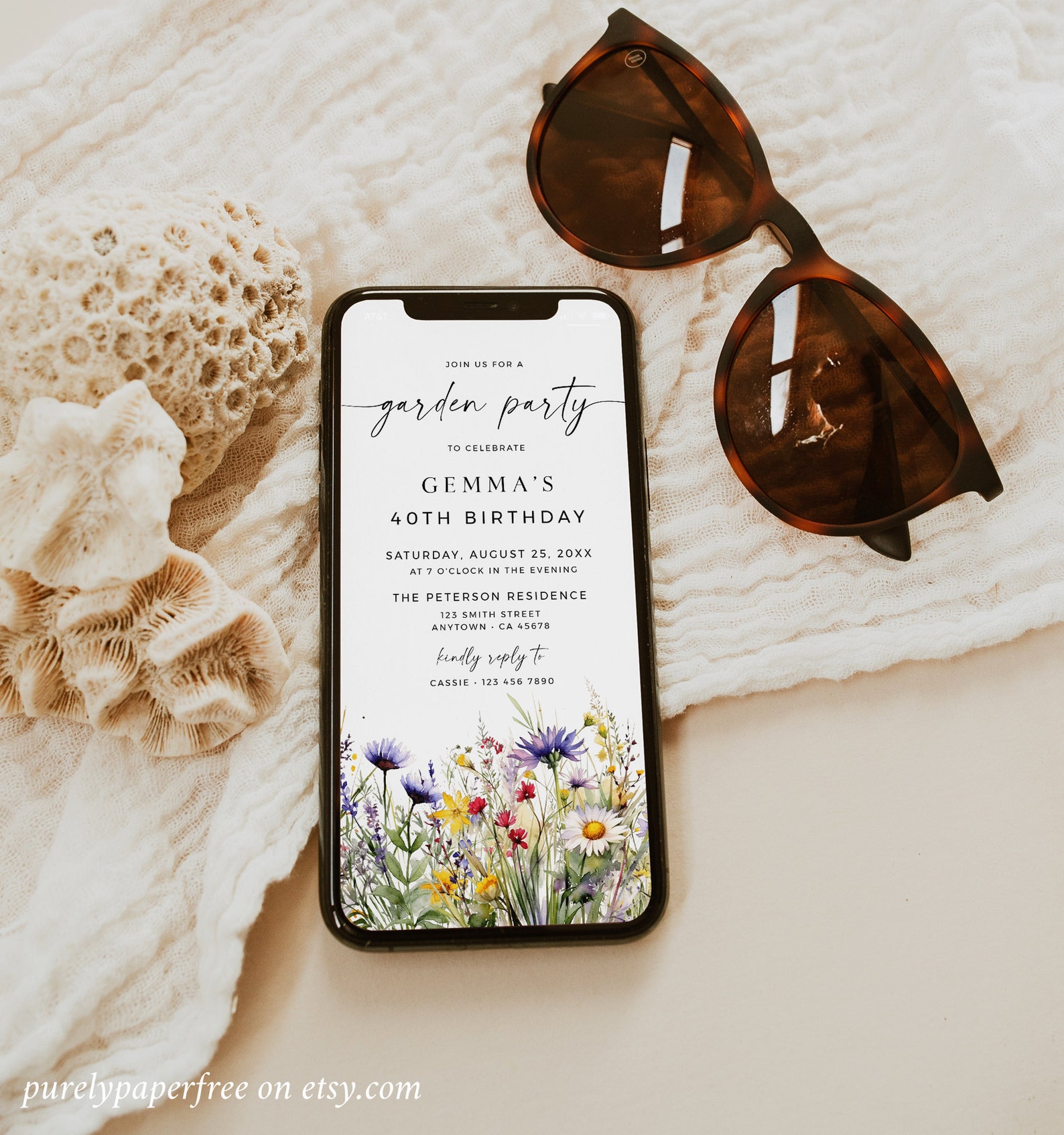 Digital Garden Party Invitation Electronic Wildflower Birthday digital-garden-party-invitation-electronic-wildflower-birthday