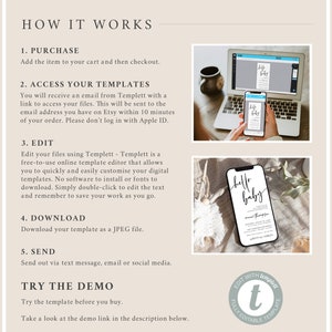 Digital New Baby Rules for Visitors Boy Electronic Newborn Rules for Visiting, Teddy Bear Editable Newborn Visitor Information Template 13A image 6