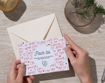French Valentine's Day Cards for Couples (Printable PDF)