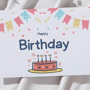 Happy Birthday Card , DIGITAL Download , Printable Birthday Card Featuring Colorful Cupcake , Printable Happy Birthday Card ,Printable Card