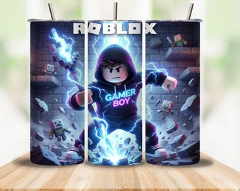Gamer boy tumbler wrap, 4 Wraps Png Bundle, Seamless 20oz skinny tumbler, sublimation, Gaming lovers, instant download