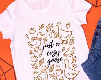 Juste une oie douillette png, automne oie PNG, drôle d'oie confortable, saison douillette PNG, conception d'animaux automne pour chemises, chemise automne png, clipart automne