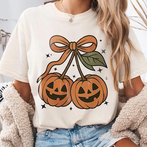 Girly Pumpkin Cherries Autumn png, Halloween Pumpkin png, Fall pumpkin png, Pumpkin Cheeries Coquette Png, Fall png