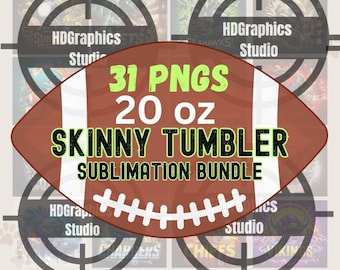Football Tumbler PNG Bundle: 20oz Skinny Tumbler Wrap (Digital Download)