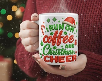 Coffee Lover's Christmas Mug Wrap PNG, 3D Inflated, 11oz 15oz Sublimation, Puffy Xmas, Digital Download