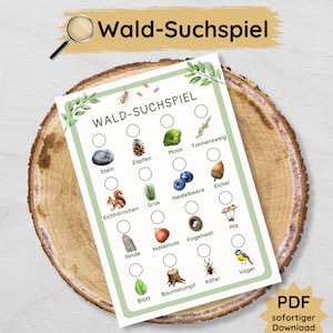 Caccia al tesoro nella foresta per bambini, modello di stampa del gioco di ricerca nella foresta, emozionante attività all'aperto, idea di gioco per il compleanno dei bambini