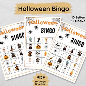 Halloween Bingo for children to print out, Halloween Bingo printable with 10 pages, perfect for the Halloween party