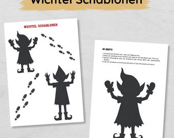 Wichtel-Fußabdruck-Schablonen Für Die Weihnachtsdekoration – Wiederverwendbare Holzschablonen Für Fenster, Böden & Türen