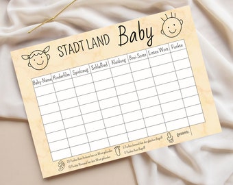 Baby City Country River game template to print, fun game for the baby shower