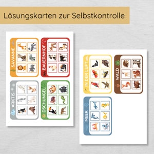Lernspiel für Kinder Tiere zuordnen