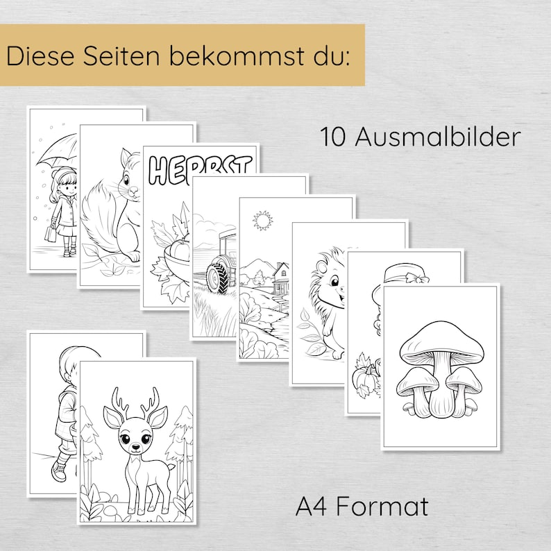 herbstliche Ausmalbilder für Kinder