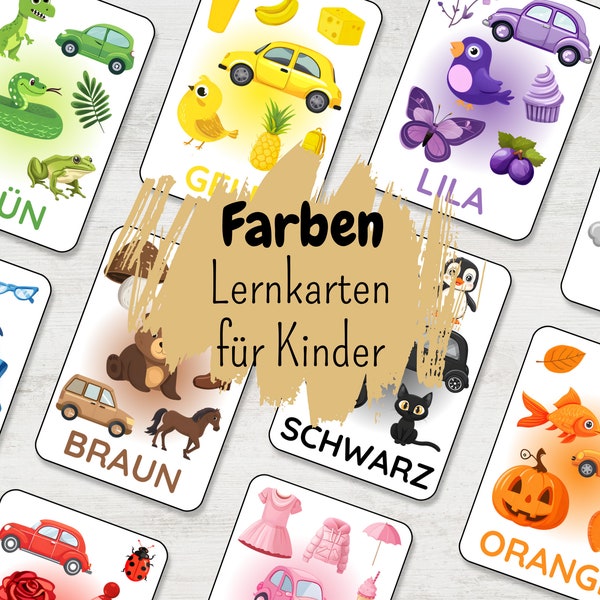 10 color learning cards for children to print out, cute picture cards for learning colors, flashcards learning cards