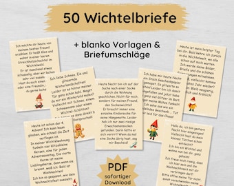 50 letras de elfo imprimibles para que los niños las cuelguen en la puerta de los elfos, con plantillas en blanco y sobres, juego de accesorios de elfo PDF