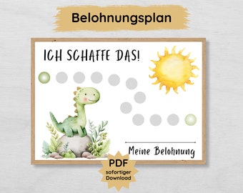 Dinosaur reward chart for boys to print out, dino reward chart for kids to motivate