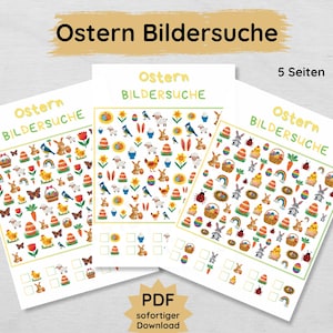 Easter picture search for children to print | Search game with Easter motifs | Easter holiday activity