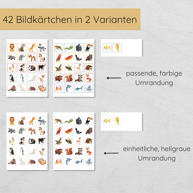 Bildkarten Tiere