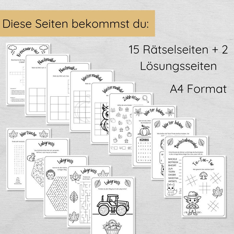 herbstliche Rätsel für Kinder