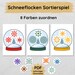 Snowflake Sorting Game for Children to Print, Learn Colors and Shapes ...