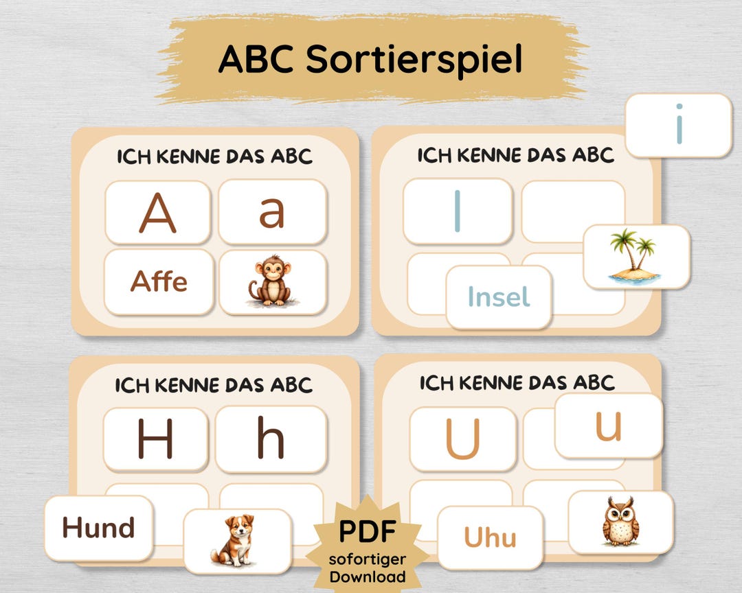 ABC Sorting Game for Kids – Learn the Alphabet With Pictures PDF ...