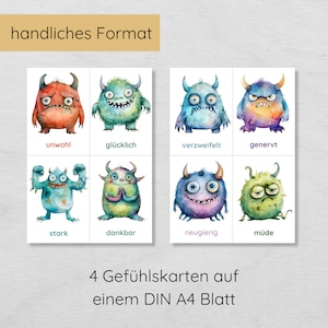 Monster Gefühlekarten für Kinder