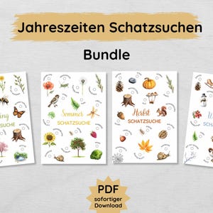 Seizoenen Schattenjacht Bundel voor Kinderen om te Printen Lente, Zomer, Herfst en Winter, Natuur Zoekspel PDF Printbaar