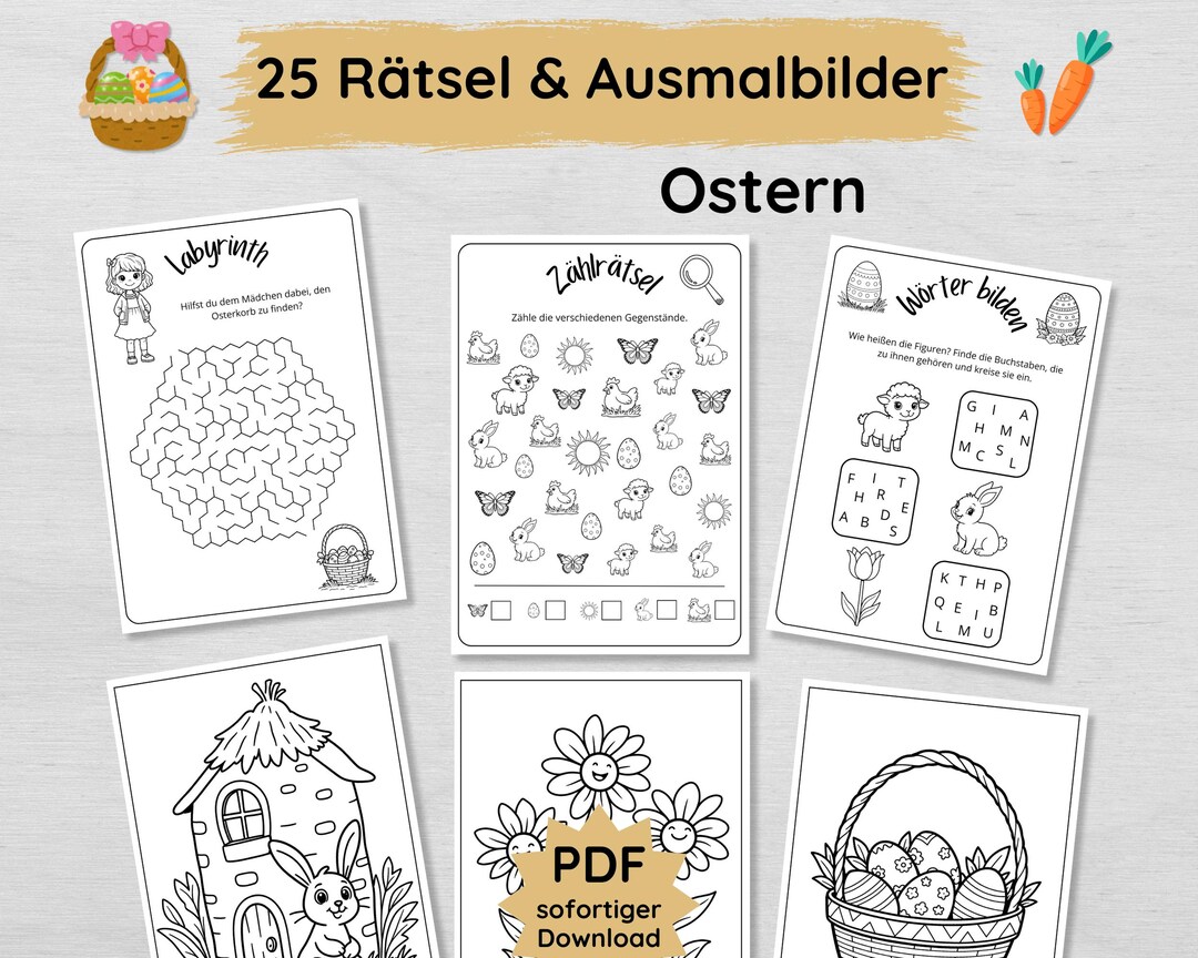 25 Oster Rätsel Und Ausmalbilder Für Kinder Zum Ausdrucken, Ideal