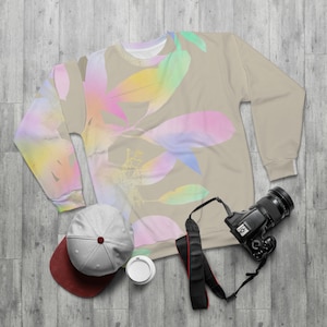 Watercolor Floral Crew Neck Unisex Sweatshirt