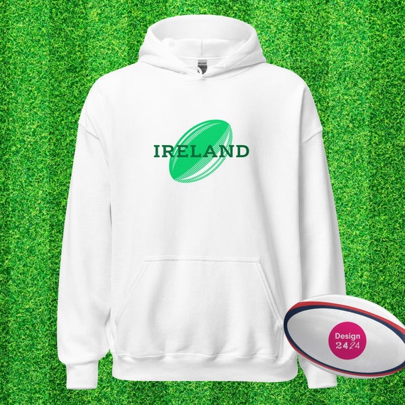 Ireland Rugby Supporter Hoodie White Etsy Canada