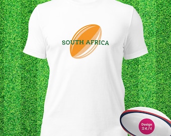 T-Shirt Afrique du Sud Rugby Supporter Unisexe Blanc