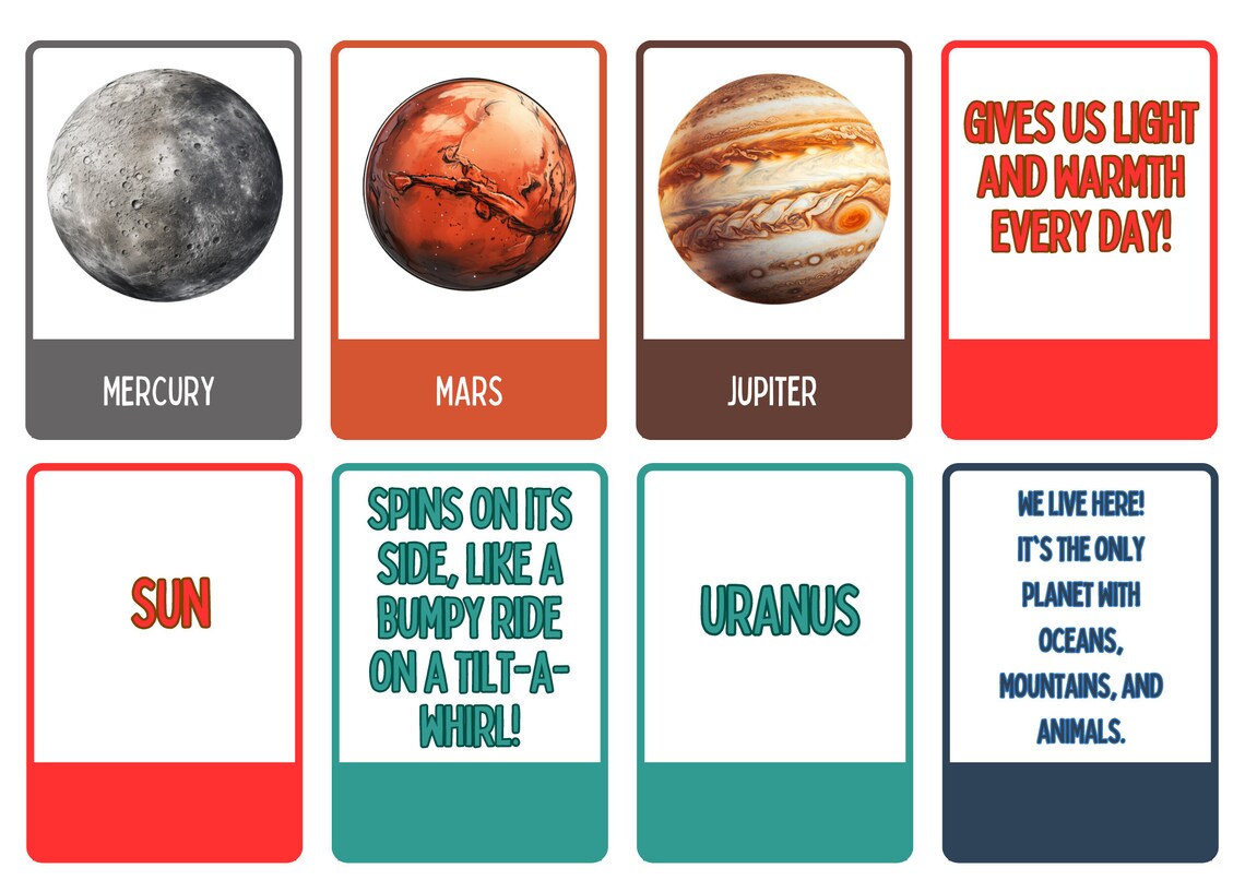 40 Out-of-this-world Printable Planet Flashcards for Kids, Free ...