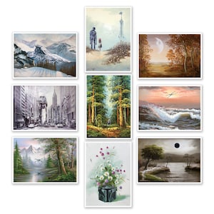 Stampe di cartoline del 4 maggio - Set di 9 - Arte vintage riciclata di Heather Castles
