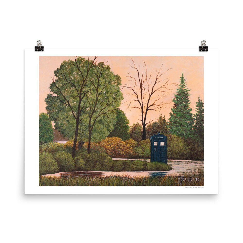 Where Did I Park? PRINT of altered vintage painting by Heather Castles