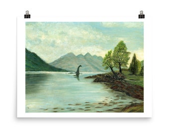 Nessie - PRINT of altered painting by Heather Castles