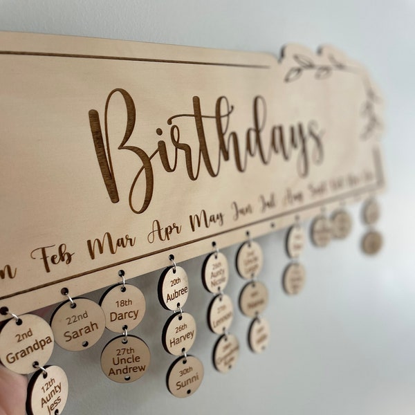 Birthday Calendar Wall Hanging Etsy