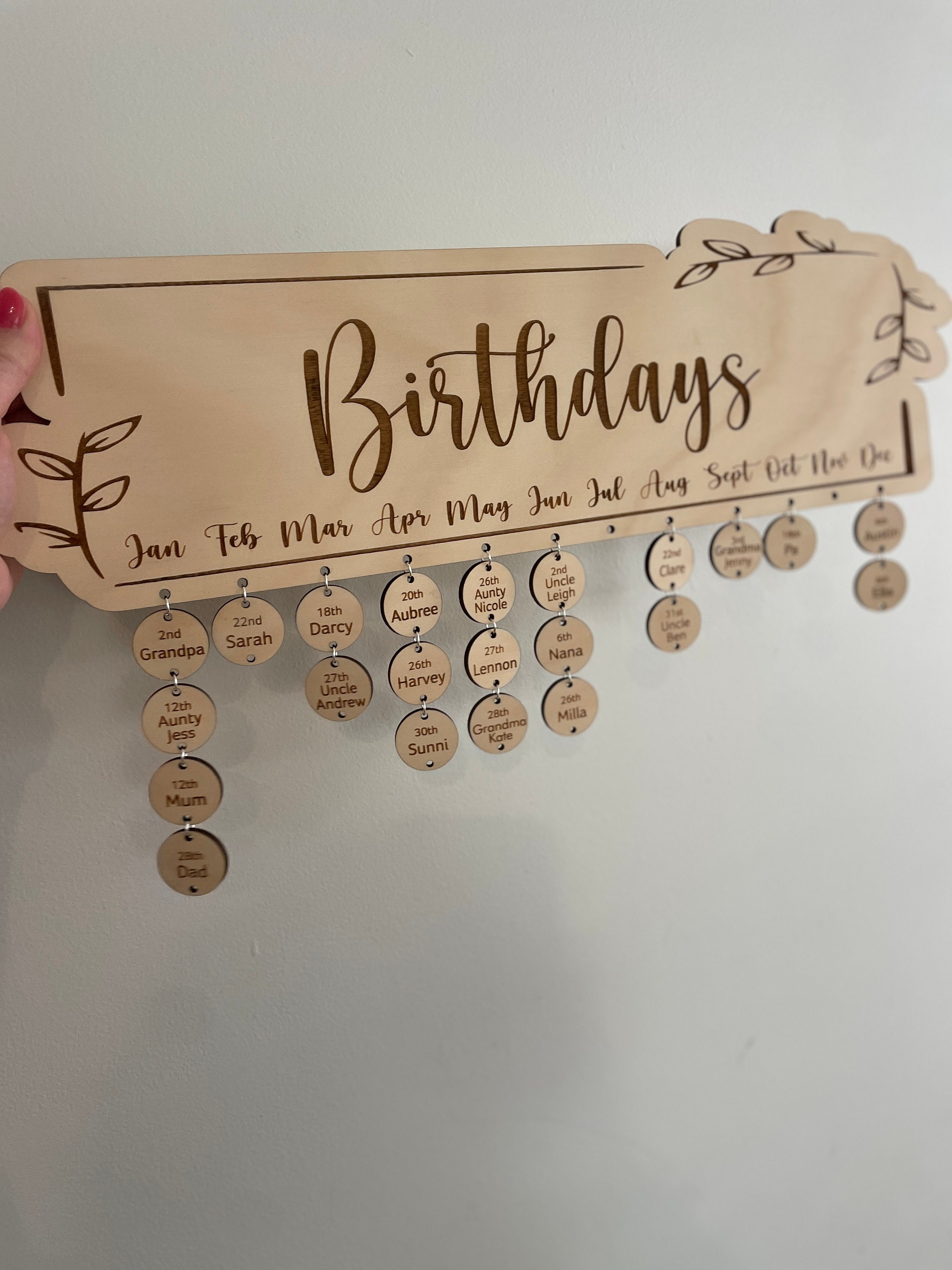 Birthday Calendar Wall Hanging Etsy Birthday Calendar Wall Hanging Etsy