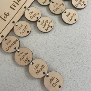 Extra wandhangers verjaardagskalender