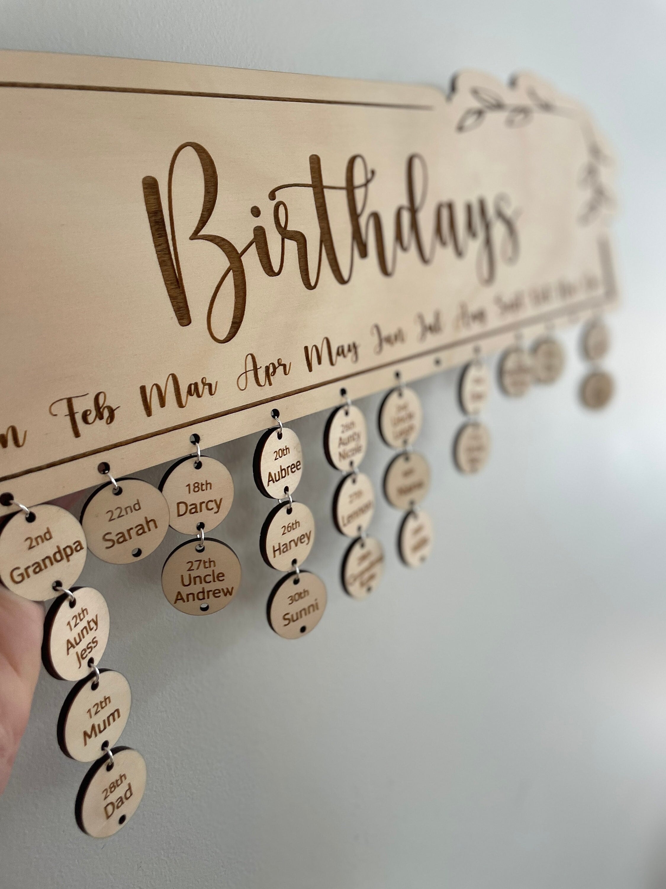 Birthday Calendar Wall Hanging Etsy Birthday Calendar Wall Hanging Etsy
