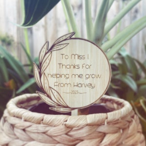 Teacher Appreciation Personalised Planter Stick