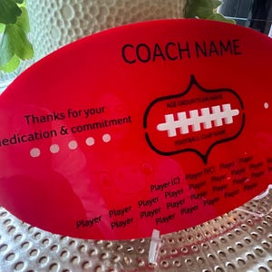 Placa personalizada de entrenador de fútbol australiano: regalo de fin de temporada de la AFL