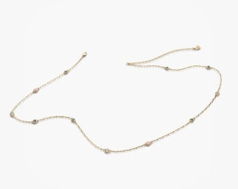 Jolie Co Belly Chain in 18k Gold Vermeil. Genuine Gemstone, Natural Crystal Body Jewelry, Gift for Her