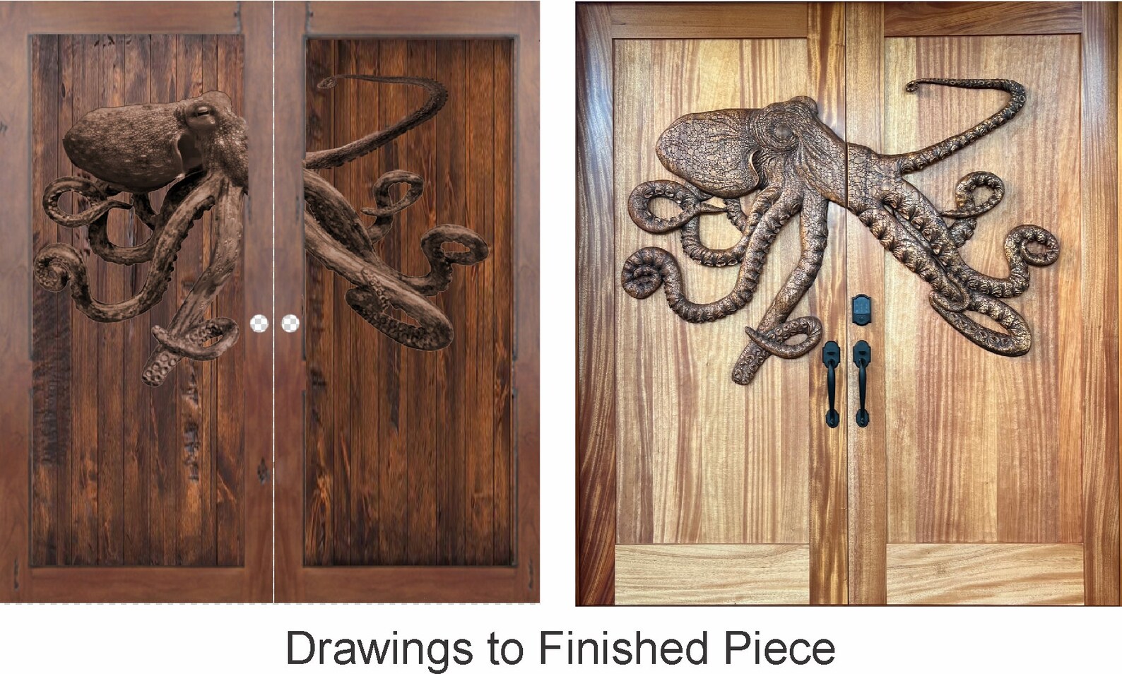 Custom Carved Doors for Homes and Businesses. Octopus, Ocean Theme, and ...