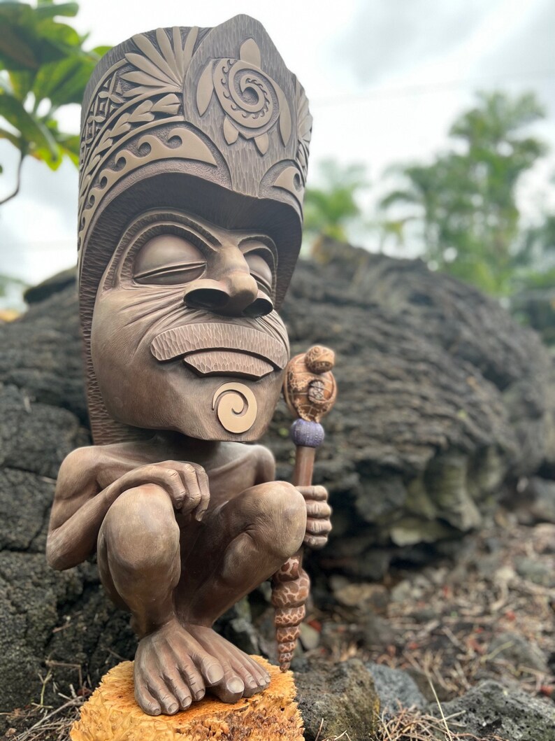 Custom Carved Tiki Statues Polynesian Hawaiian Tikis, Custom Commission